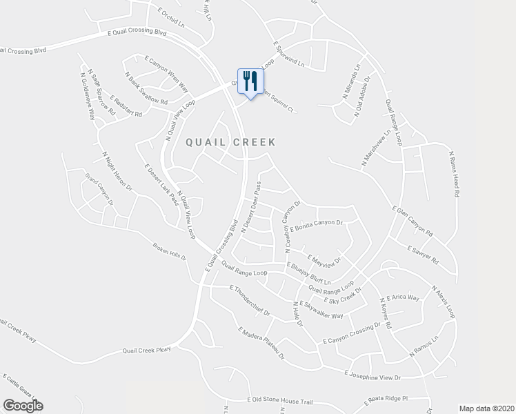 map of restaurants, bars, coffee shops, grocery stores, and more near 2178 East Apache Springs Lane in Green Valley