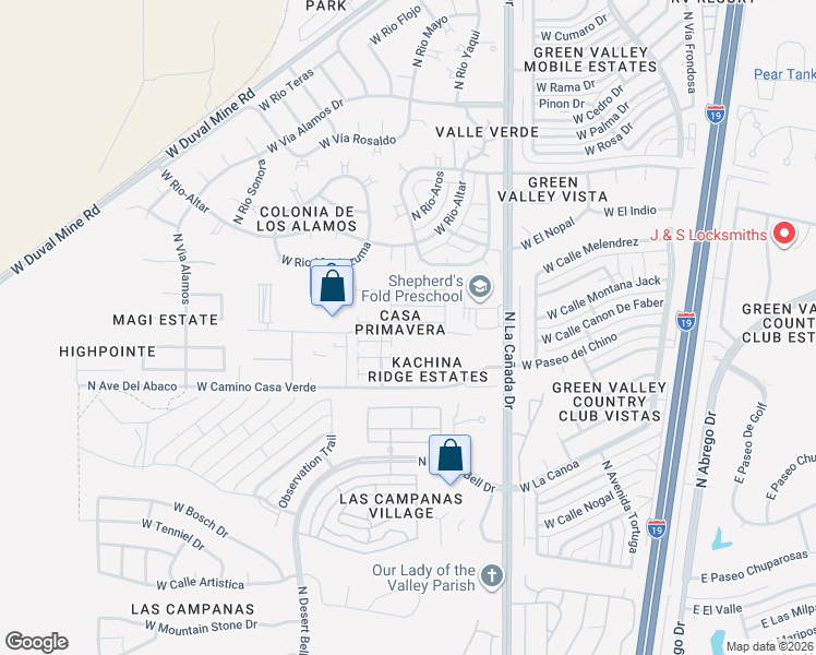 map of restaurants, bars, coffee shops, grocery stores, and more near 465 West Windham Boulevard in Green Valley