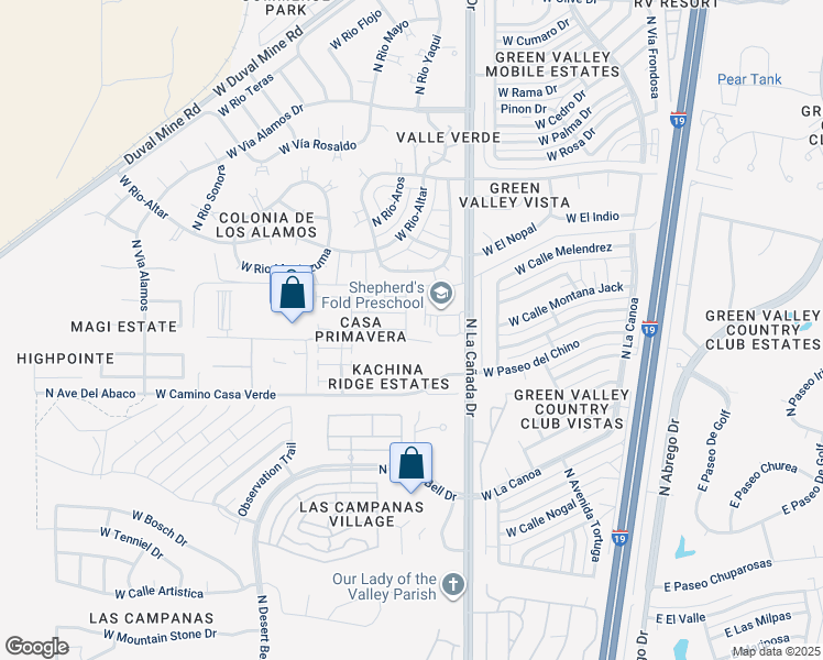 map of restaurants, bars, coffee shops, grocery stores, and more near 1148 Laramie Lane in Green Valley