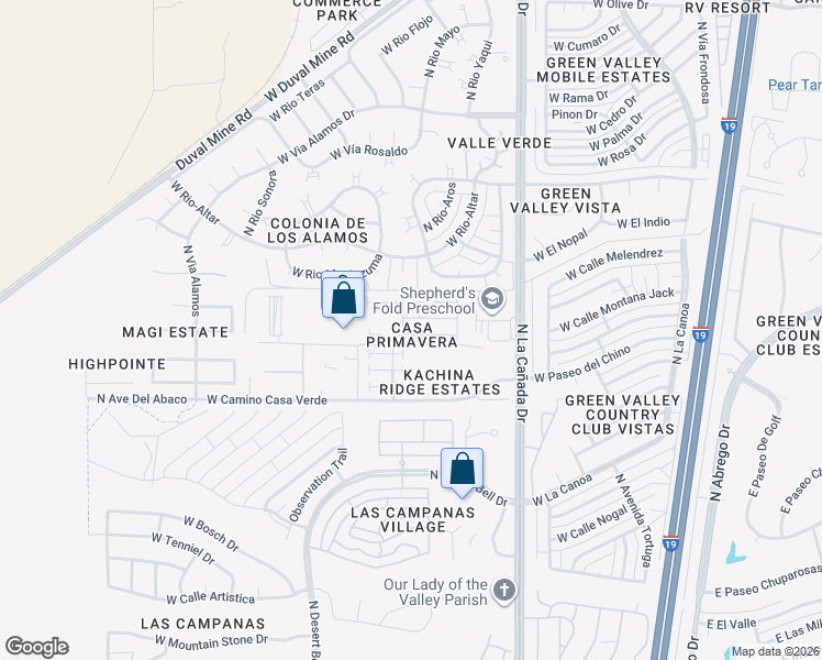 map of restaurants, bars, coffee shops, grocery stores, and more near 465 West Windham Boulevard in Green Valley