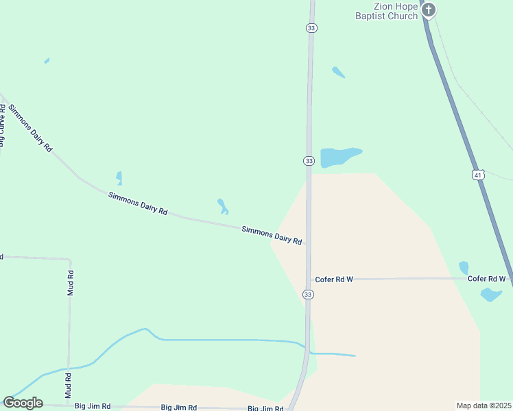 map of restaurants, bars, coffee shops, grocery stores, and more near Simmons Dairy Road in Cordele