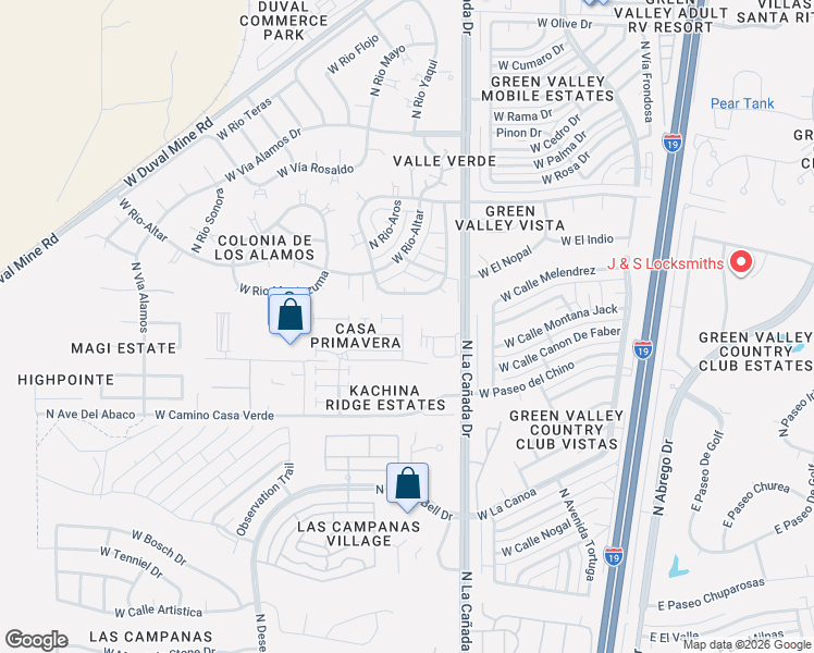 map of restaurants, bars, coffee shops, grocery stores, and more near 1206 Laramie Lane in Green Valley