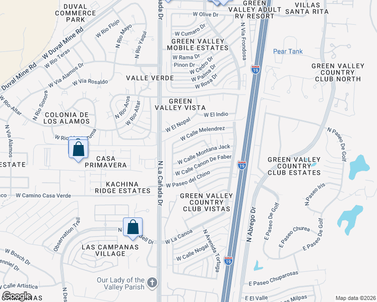 map of restaurants, bars, coffee shops, grocery stores, and more near 251 West Calle Mccleary in Green Valley