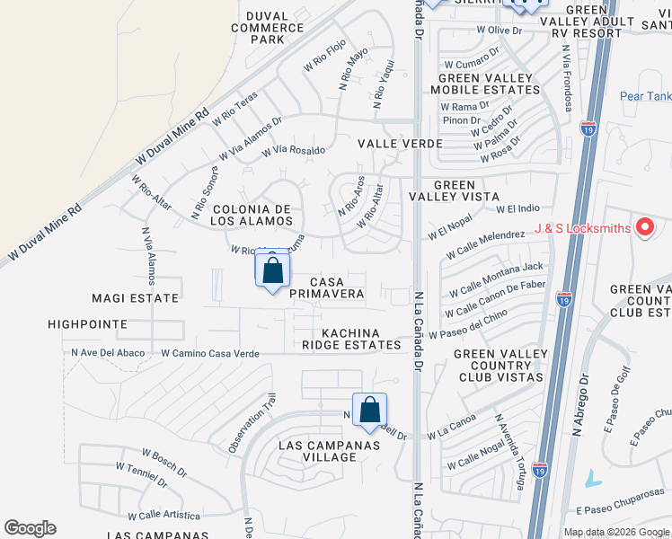 map of restaurants, bars, coffee shops, grocery stores, and more near 1224 North Chilson Court in Green Valley