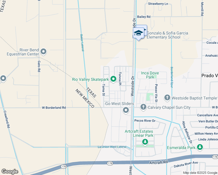 map of restaurants, bars, coffee shops, grocery stores, and more near Harapon Street in El Paso