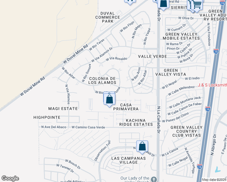 map of restaurants, bars, coffee shops, grocery stores, and more near 641 West Rio-Altar in Green Valley