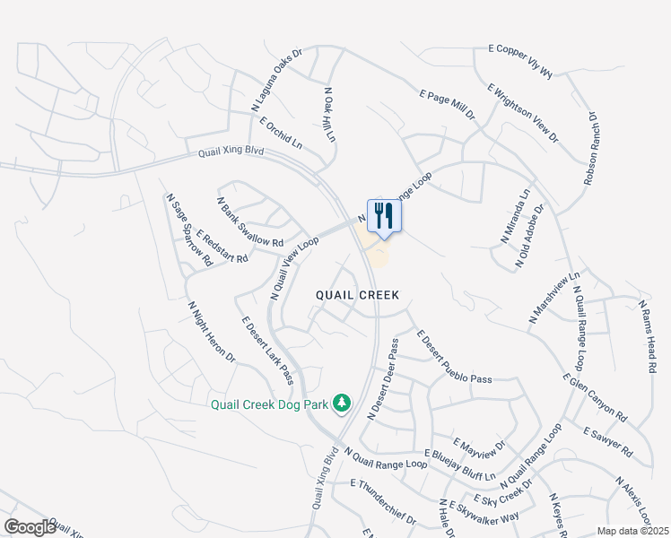 map of restaurants, bars, coffee shops, grocery stores, and more near 1345 N Birds Nest Rd in Green Valley