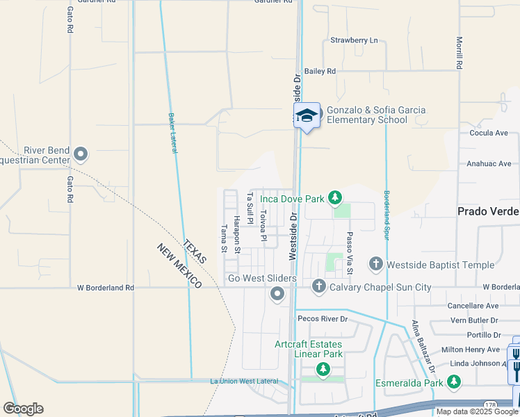 map of restaurants, bars, coffee shops, grocery stores, and more near 6541 Toivoa Place in El Paso