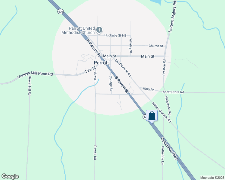 map of restaurants, bars, coffee shops, grocery stores, and more near 162 College Street in Parrott