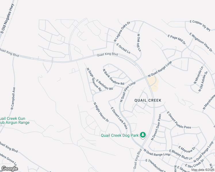 map of restaurants, bars, coffee shops, grocery stores, and more near 1374 North Night Heron Drive in Green Valley