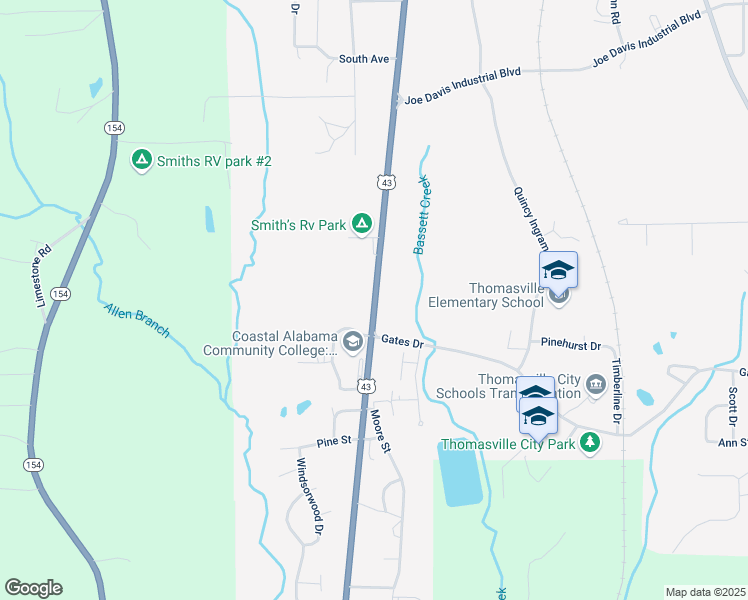 map of restaurants, bars, coffee shops, grocery stores, and more near 1444-1468 Alabama 13 in Thomasville