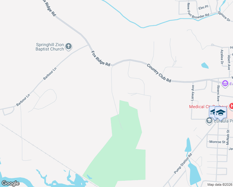 map of restaurants, bars, coffee shops, grocery stores, and more near 2343 Country Club Rd in Eufaula