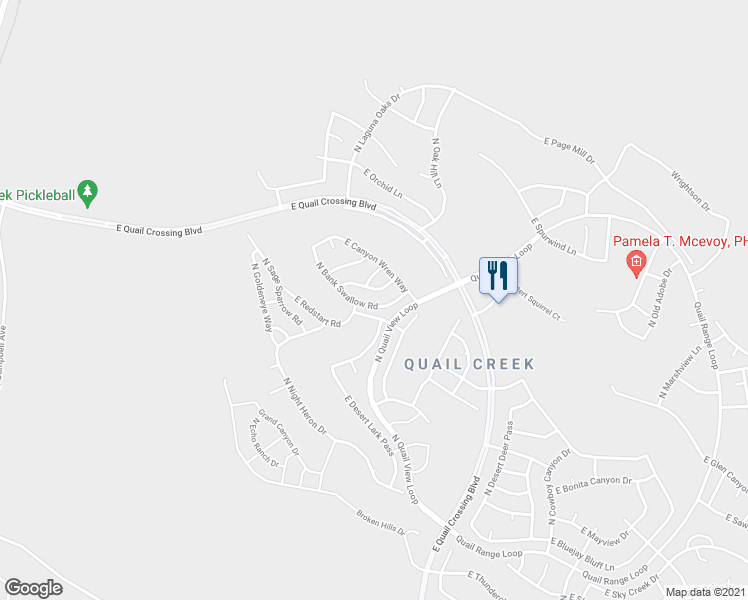 map of restaurants, bars, coffee shops, grocery stores, and more near 1442 North Bank Swallow Road in Green Valley