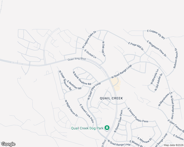 map of restaurants, bars, coffee shops, grocery stores, and more near 1996 East Longspur Place in Green Valley