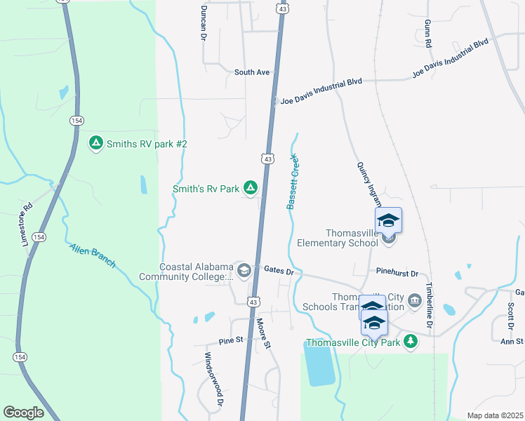 map of restaurants, bars, coffee shops, grocery stores, and more near 1444 Alabama 13 in Thomasville