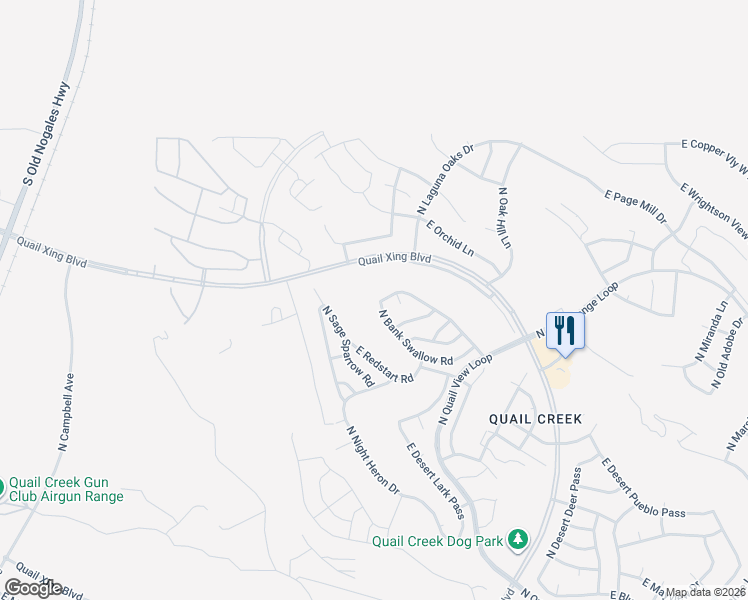 map of restaurants, bars, coffee shops, grocery stores, and more near 1537 North Bank Swallow Road in Green Valley