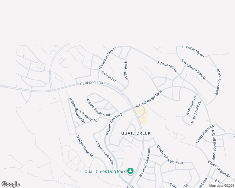 map of restaurants, bars, coffee shops, grocery stores, and more near 1996 East Longspur Place in Green Valley