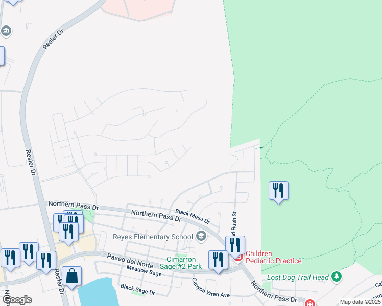 map of restaurants, bars, coffee shops, grocery stores, and more near 7317 Brays Landing in El Paso