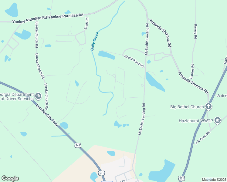 map of restaurants, bars, coffee shops, grocery stores, and more near 16 Darlene Hutchinson Road in Hazlehurst