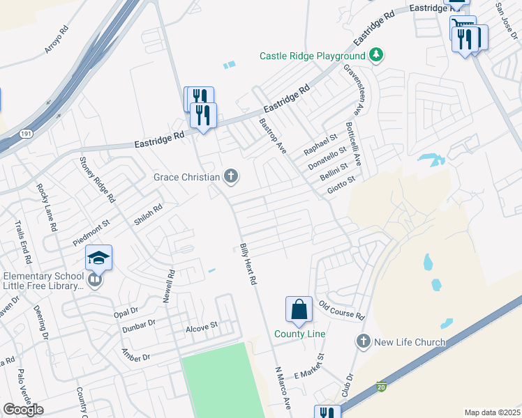 map of restaurants, bars, coffee shops, grocery stores, and more near 7001 Robbie Road in Odessa