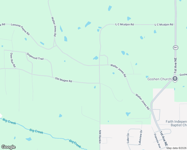 map of restaurants, bars, coffee shops, grocery stores, and more near 348 Old Magee Road in Magee