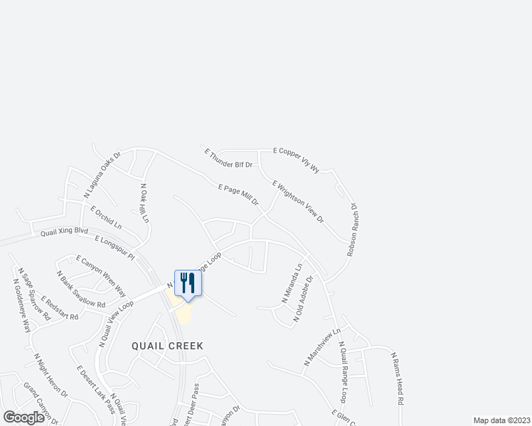 map of restaurants, bars, coffee shops, grocery stores, and more near 1760 North 3 Feathers Drive in Green Valley