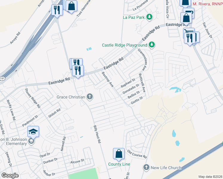 map of restaurants, bars, coffee shops, grocery stores, and more near 41 Laurel Valley Dr in Odessa