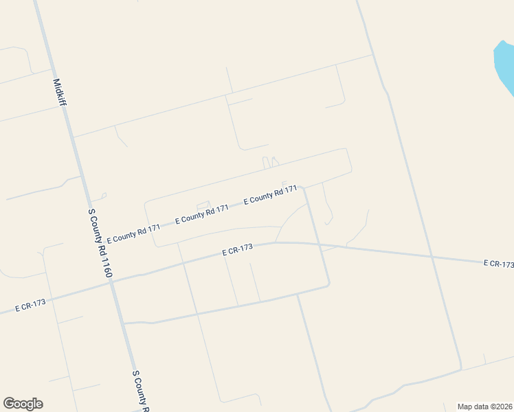 map of restaurants, bars, coffee shops, grocery stores, and more near 3410 East County Road 171 in Midland