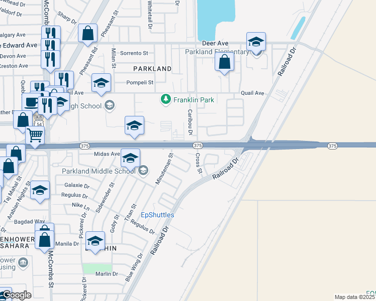 map of restaurants, bars, coffee shops, grocery stores, and more near 9908 Antonia Arco Court in El Paso