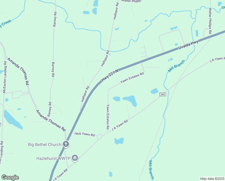 map of restaurants, bars, coffee shops, grocery stores, and more near 89 Yawn Estates Road in Hazlehurst