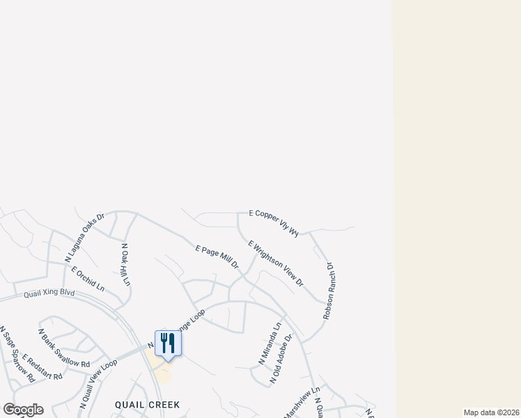 map of restaurants, bars, coffee shops, grocery stores, and more near 2443 East Copper Valley Way in Green Valley