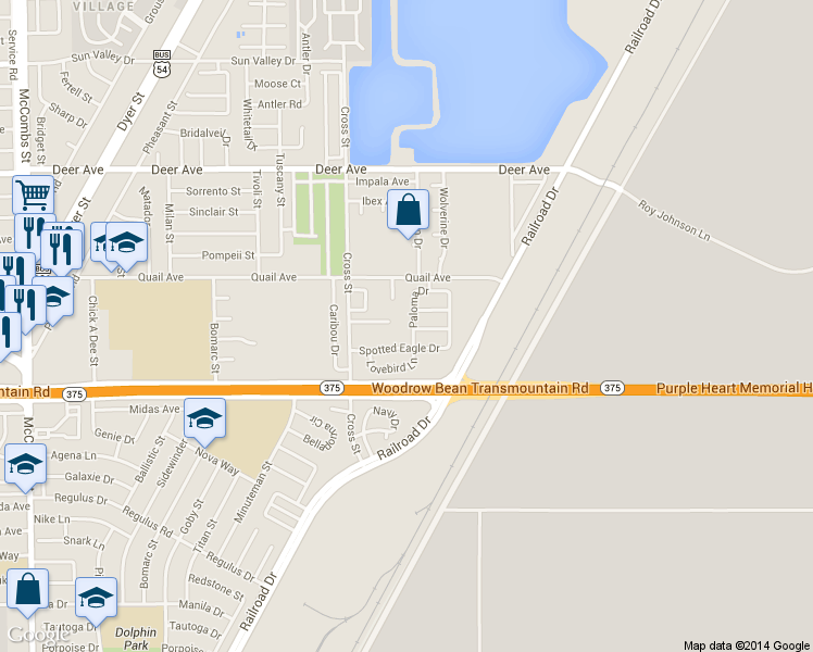 map of restaurants, bars, coffee shops, grocery stores, and more near 10049 Paloma Drive in El Paso