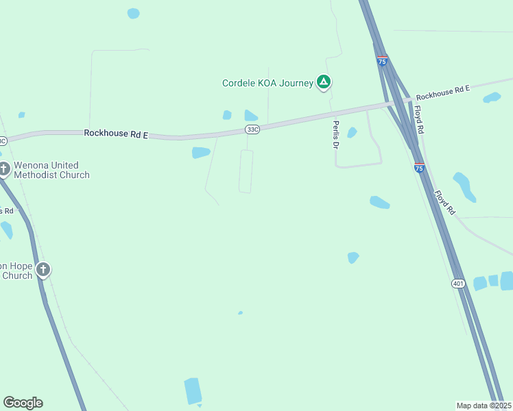 map of restaurants, bars, coffee shops, grocery stores, and more near 282 Rockhouse Road East in Cordele