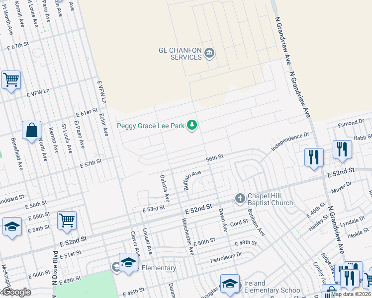 map of restaurants, bars, coffee shops, grocery stores, and more near 1749 Boise Street in Odessa