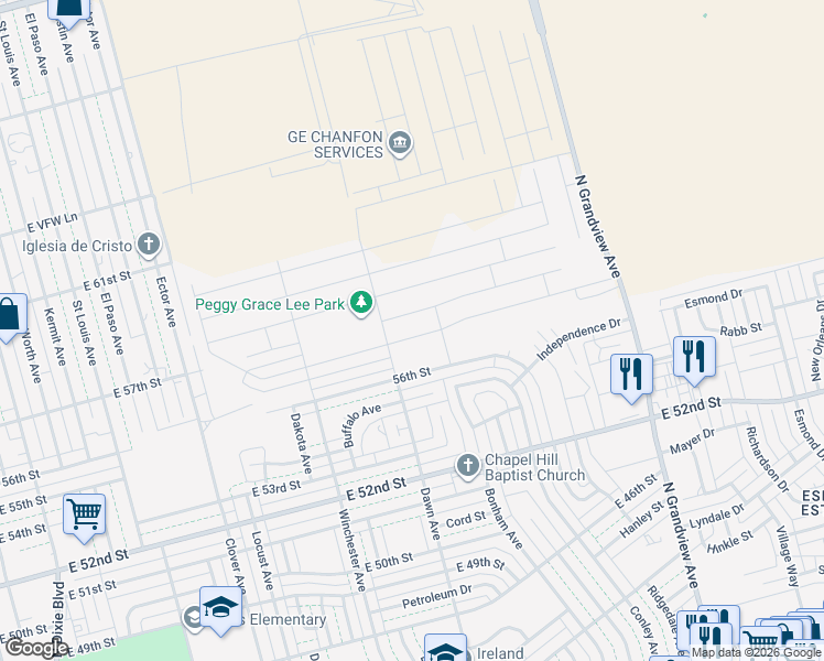 map of restaurants, bars, coffee shops, grocery stores, and more near 1817 Boise Drive in Odessa