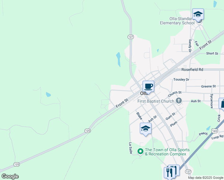 map of restaurants, bars, coffee shops, grocery stores, and more near 1501 Randall Lane in Olla