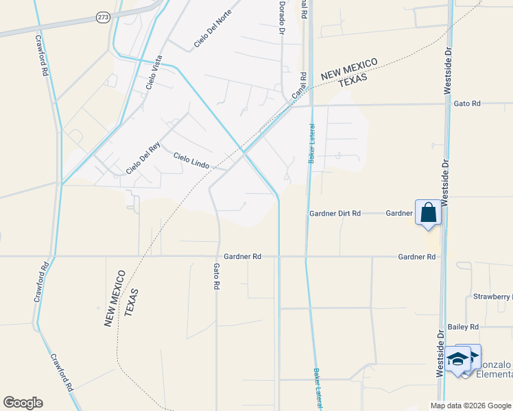 map of restaurants, bars, coffee shops, grocery stores, and more near 6750 Gato Road in El Paso