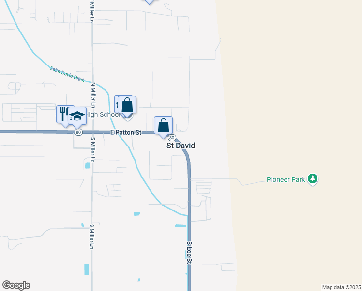 map of restaurants, bars, coffee shops, grocery stores, and more near in Saint David