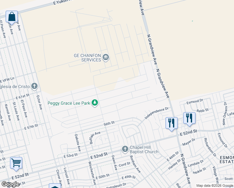 map of restaurants, bars, coffee shops, grocery stores, and more near 1911 Boise Drive in Odessa
