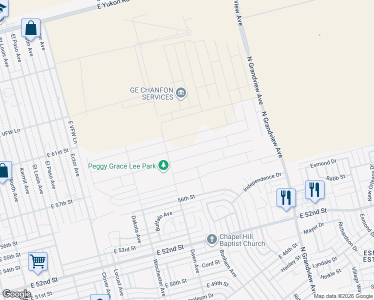 map of restaurants, bars, coffee shops, grocery stores, and more near 1815 Boise Drive in Odessa