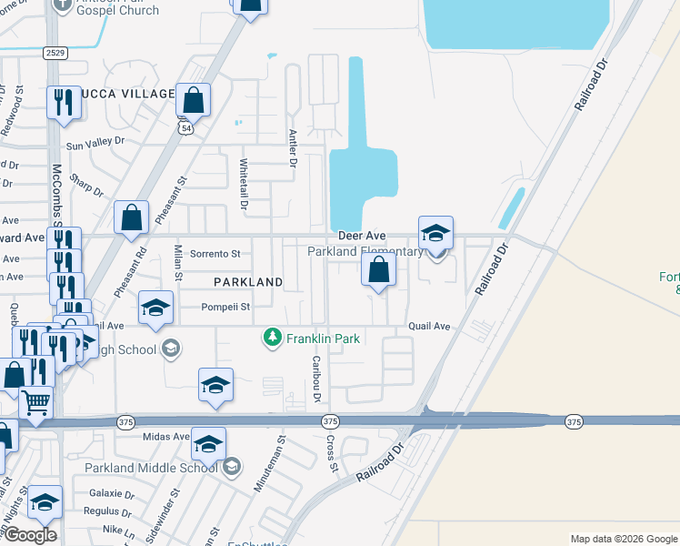 map of restaurants, bars, coffee shops, grocery stores, and more near 10144 Tapir Court in El Paso