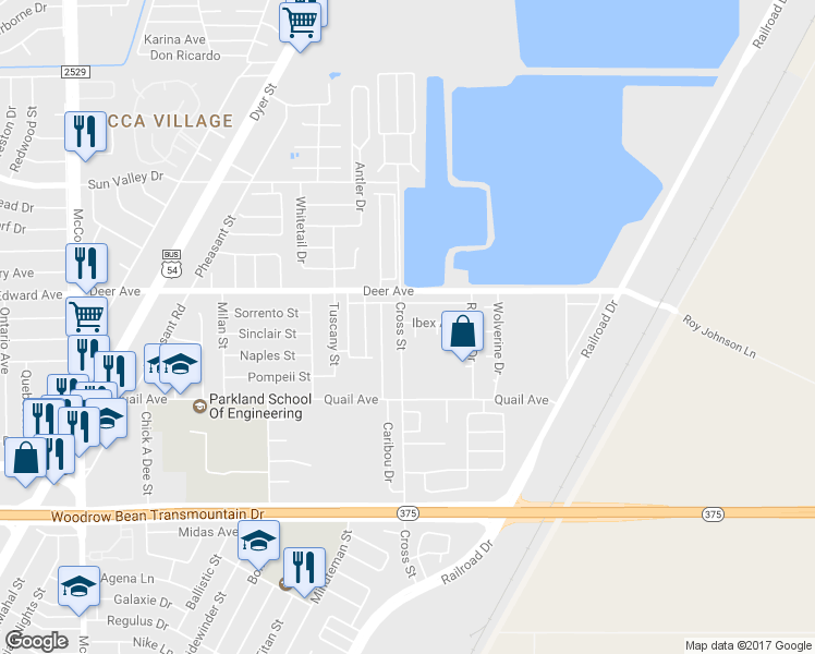 map of restaurants, bars, coffee shops, grocery stores, and more near 10144 Tapir Court in El Paso