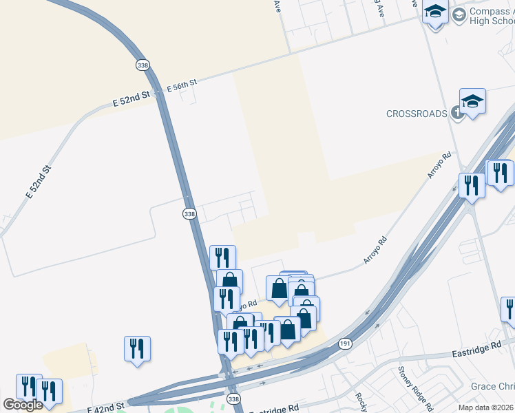 map of restaurants, bars, coffee shops, grocery stores, and more near 4800 Northeast Loop 338 Crossroad in Odessa