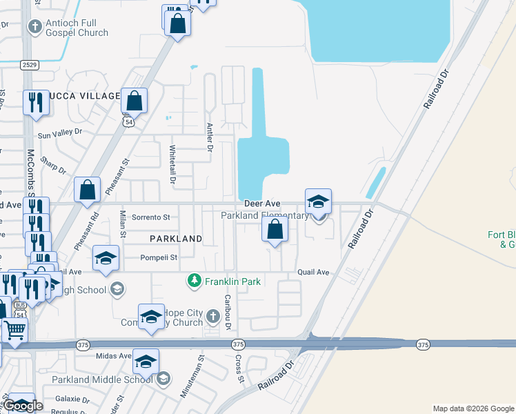 map of restaurants, bars, coffee shops, grocery stores, and more near in El Paso