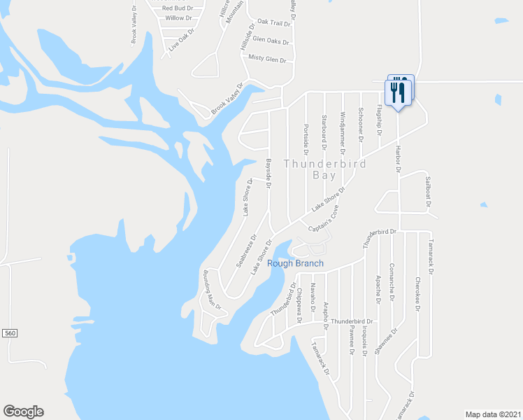 map of restaurants, bars, coffee shops, grocery stores, and more near 3000 Seabreeze Drive in May
