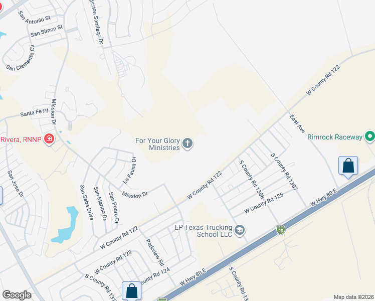 map of restaurants, bars, coffee shops, grocery stores, and more near in Odessa