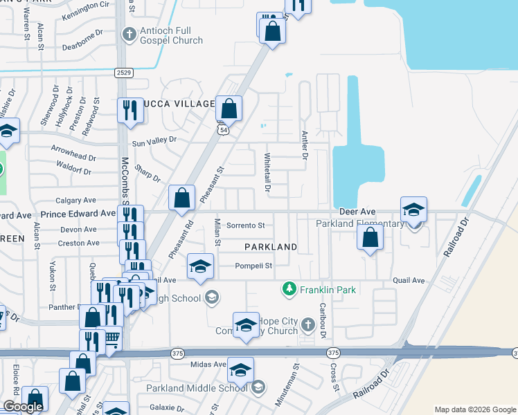 map of restaurants, bars, coffee shops, grocery stores, and more near 6044 Deer Avenue in El Paso