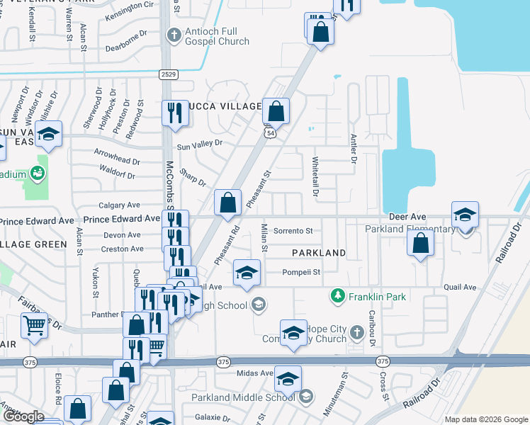 map of restaurants, bars, coffee shops, grocery stores, and more near 6000 Deer Avenue in El Paso