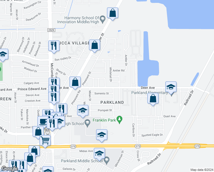 map of restaurants, bars, coffee shops, grocery stores, and more near 6069 Bridalveil Drive in El Paso