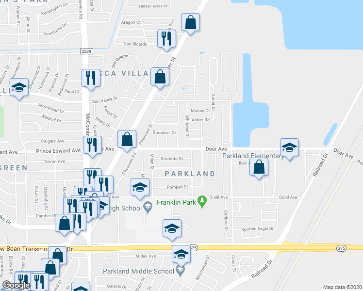 map of restaurants, bars, coffee shops, grocery stores, and more near 6044 Deer Avenue in El Paso